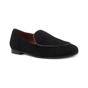 Aquatalia Calandra Waterproof Suede Loafer, Black
